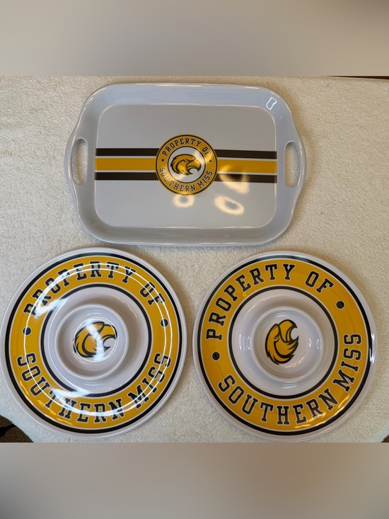 Other - NCAA Southern Miss Golden Eagles Platter Chip Dip Set Excellent Condition